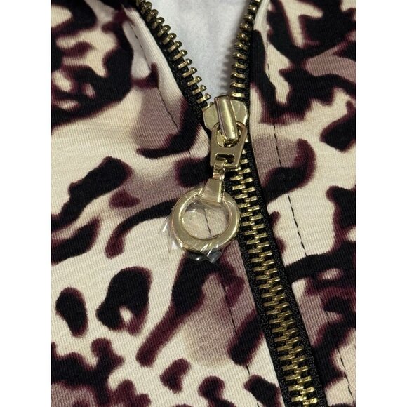 Susan Graver Weekend Women’s Medium Zip-Front Jacket Pockets Leopard Print NWOT - Picture 6 of 15